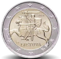 2 Euro 2021 Lithuania Coin - Regular Issue, Knight. - Lituania