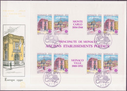 Europa CEPT 1990 Monaco FDC2 Y&T N°BF49 - Michel N°B47 - 1990