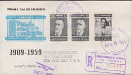 1959. PANAMA. Fine Registered CORREO AEREO FDC INSTITUTO NACIONAL 10 C + Pair 5 C Cancell... (Michel 557-558) - JF539496 - Panama