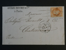 DD0  FRANCE BELLE LETTRE   1869   ETOILE DE PARIS N°24 A CHATEAUROUX    +CERES 40C  + + +AFF. INTERESSANT + - 1849-1876: Période Classique