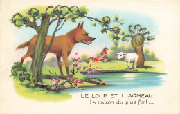 Contes Fables Légendes * Le Loup Et L'agneau * CPA Illustrateur + Paillettes * Conte Fable Légende - Fairy Tales, Popular Stories & Legends