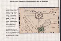 DDFF 373 -- RARE Taxation En Zone Non Occupée - POLLINCHOVE 1916 S/ Carte-Vue France - Pas Déposée Au Guichet - Zona Non Occupata