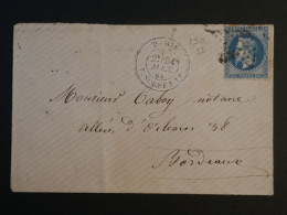 DD0  FRANCE  BELLE  LETTRE 1870  ETOILE DE PARIS N°25  SERPENTE A  BORDEAUX  +NAPOLEON N°29 +AFF. INTERESSANT + - 1849-1876: Période Classique