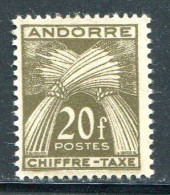 ANDORRE- Taxe Y&T N°31- Neuf Avec Charnière * - Neufs