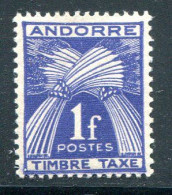 ANDORRE- Taxe Y&T N°33- Neuf Avec Charnière * - Ongebruikt