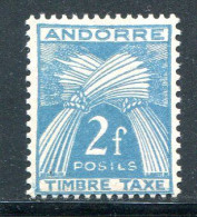 ANDORRE- Taxe Y&T N°34- Neuf Avec Charnière * - Ungebraucht