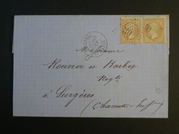 DD0  FRANCE  BELLE  LETTRE   1866   ETOILE DE PARIS N° 30     +PAIRE DE NAPOLEON N°28 +AFF. INTERESSANT + - 1849-1876: Période Classique