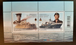 Canada  2010 MNH Sc 2384**  1,14$ Souvenir Sheet, Canadian Navy Centennial - Nuevos