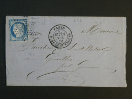 DD0  FRANCE  BELLE  LETTRE  1873   ETOILE DE PARIS N° 35 A GRISOLLES     + CERES N°60  +AFF. INTERESSANT + - 1849-1876: Période Classique