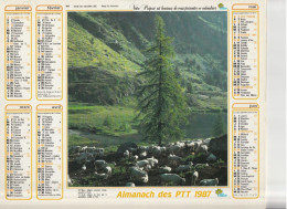 Calendrier-Almanach Des P.T.T 1987 Vallée Des Merveilles (06) Fenaison En Lozère -OLLER Département AIN-01-Référence 441 - Groot Formaat: 1981-90