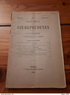 1889 - TRANI - RIVISTA DI GIUREPRUDENZA - G.A. PUGLIESE - DIRITTO - LIBRO - Derecho Y Economía