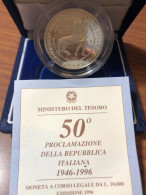 Italy Italia 1996 10000 Lire 50° Della Proclamazione Della Repubblica Italiana  Proof - Conmemorativas