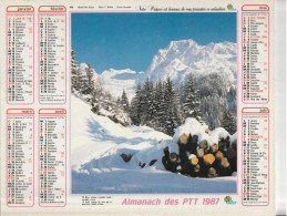 Calendrier-Almanach Des P.T.T 1987-Massif Des Aravis-Combloux (74) -OLLER Département AIN-01-Référence 440 - Groot Formaat: 1981-90