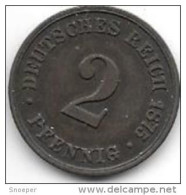 *empire 2 Pfennig 1875  B   Km 2    Vf+ - 2 Pfennig