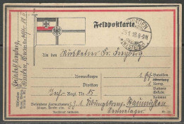 Feldpostkarte - Afg./Obl. 25/01/1918 - MINDEN (Westf.) 2c - Inf. Regt. Nr.15. - Feldpost (franchise)