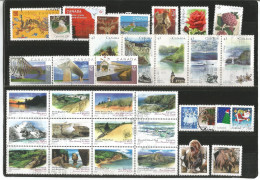 CANADA 5 Scans Lot Used Stamps With HVs Blocks Strips Etc In # 111 Pcs Incl. Hockey Dinosaurs Shania Twain & Permanents - Autres & Non Classés