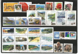 CANADA 5 Scans Lot Used Stamps With HVs Blocks Strips Etc In # 111 Pcs Incl. Hockey Dinosaurs Shania Twain & Permanents - Otros & Sin Clasificación
