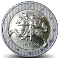 2 Euro 2020 Lithuania Coin - Regular Issue, Knight. - Lituania