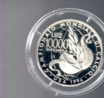 Italia 1994 10000 Lire Campionati Di Calcio USA 1994 In Confezione Della Zecca Proof In Confezione Ufficiale - Conmemorativas