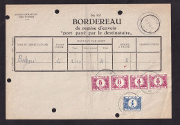 DDFF 384 -- Document Des Postes Avec Bande De 4 Du Timbre-Taxe à 8 F  ROUX 1956 + Taxe 4 F - Storia Postale