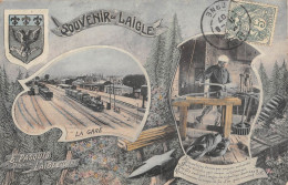 CPA 61 SOUVENIR DE LAIGLE / LA GARE / TAIN - L'Aigle