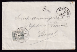 DDFF 387 -- Enveloppe Non Affranchie WEVELGHEM 1936  - Taxée 1.40 F à GENVAL (Cachet Touristique) - Storia Postale