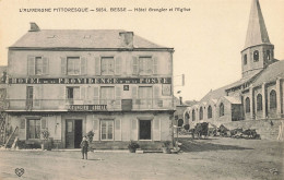 Besse * Place * Hôtel De La Providence Et De La Poste Grangier Abrial Et L'église - Besse Et Saint Anastaise