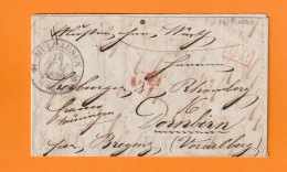 1839 - Lettre Pliée De MULHAUSEN, Mulhouse (fleurons) Vers DORNBIRN, Autriche, Österreich - Via BREGENZ - 1801-1848: Précurseurs XIX