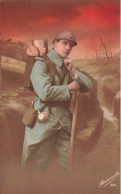 FANTAISIES - Hommes - Soldat - Carte Postale Ancienne - Uomini