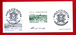 1997 - Gravure Du Timbre De Sablé Sur Sarthe Avec Timbre N° 3107 Et Cachet 1er Jour - Signature Du Graveur Albuisson - Documents De La Poste