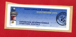 2013 - Vignette Lisa De MARCOPHILEX XXXVII à Ouistreham - Vierge - 2010-... Illustrated Franking Labels