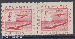 #25a Great Britain Lundy Island Puffin Stamp 1939 Red LACAL Air Stamp #19 Cloud In Sea Retirment Sale Price Slashed - Emissione Locali