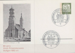BRD FGR RFA - Privatpostkarte "80 Jahre Philatelistenverein Stuttgart (MiNr: PP 028 B2/002) 1962 - Siehe Scan - Cartes Postales Privées - Oblitérées