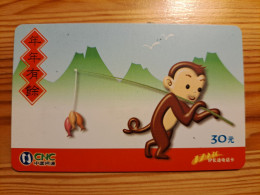 Prepaid Phonecard China, CNC - Monkey - China