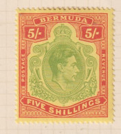 BERMUDA  - 1938-53 George VI Definitive Wmk Mult Script CA 5s (SG118a) Hinged Mint - Bermuda