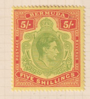 BERMUDA  - 1938-53 George VI Definitive Wmk Mult Script CA 5s (SG118a) Hinged Mint - Bermudes