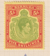 BERMUDA  - 1938-53 George VI Definitive Wmk Mult Script CA 5s (SG118b) Hinged Mint - Bermuda