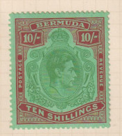 BERMUDA  - 1938-53 George VI Definitive Wmk Mult Script CA 10s (SG119a) Hinged Mint - Bermuda