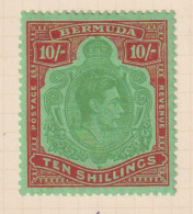 BERMUDA  - 1938-53 George VI Definitive Wmk Mult Script CA 10s (SG119ba) Hinged Mint - Bermuda