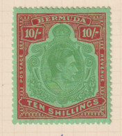 BERMUDA  - 1938-53 George VI Definitive Wmk Mult Script CA 10s (SG119ba) Hinged Mint - Bermudes