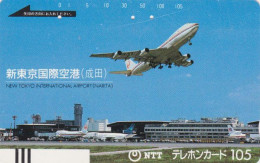 TC Ancienne JAPON / NTT 250-041 ** 105 U **  - AVION - AIR PLANE NARITA AIRPORT - JAPAN Front Bar Phonecard - FLUGZEUG - Avions