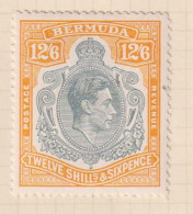 BERMUDA  - 1938-53 George VI Definitive Wmk Mult Script CA 12s6d (SG120c) Hinged Mint (b) - Bermuda
