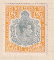 BERMUDA  - 1938-53 George VI Definitive Wmk Mult Script CA 12s6d (SG120c) Hinged Mint (b) - Bermudes