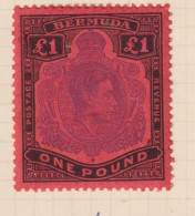 BERMUDA  - 1938-53 George VI Definitive Wmk Mult Crown CA £1 (SG121b) Hinged Mint - Bermuda