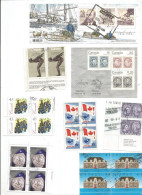 CANADA 4 Scans Lot Used Stamps With HVs Blocks Strips Etc In #111 Pcs +l.2 Souvenir Sheets And BL4 Blocks - Colecciones