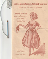 Soirée De Gala 7 Décembre 1926- Société De Secours Mutuels Des Maîtres D'Armes De Paris - Scherma