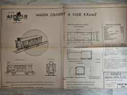 Plan N°40.501 Wagon Couvert à Vigie K.K.U.W.F.- échelle : 1/86 - Otros Planes