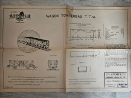 Plan N°40.201 Wagon Tombereau T.T.W.- échelle : 1/86 - Otros Planes