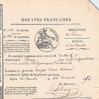 VIEUX PAPIERS NORMANDIE  76 SEINE MARITIME ROUEN LA BOUILLE QUITTANCE DOUANE HOUILLES 1856 - Seals Of Generality