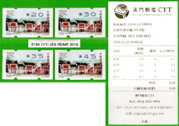 2018 China Macau ATM Stamps Old Streets And Alleys REPRINT 2016 / Satz 4 Werte MNH + AQ / Newvision Automatenmarken - Distribuidores